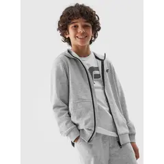 4F Bluza rozpinana  z kapturem chłopięca M0926, Kolor: szary, Rozmiar: 146
