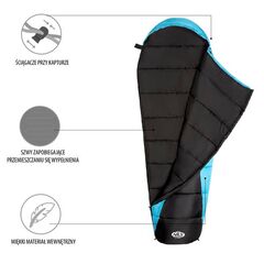 NILS CAMP śpiwór turystyczny 220x80cm kempingowy typu mumia NC2012 czarno-niebieski, Kolor: czarno-niebieski, Waga: 1,1, 2 zdjęcie