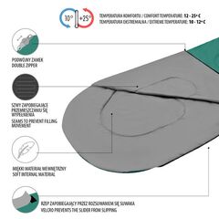 NILS CAMP śpiwór turystyczny kempingowy 210x70cm z kapturem NC2105 zielony, 3 zdjęcie