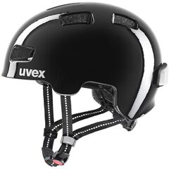 UVEX Kask rowerowy dziecięcy Hlmt 4 Reflexx z naklejkami, Kolor: czarny, Rozmiar: 55-58