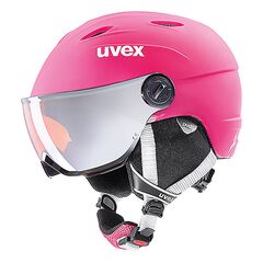 UVEX Kask dziecięcy Junior z wizjerem Visor Pro, Kolor: różowy, Rozmiar: 54-55