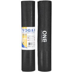Mata do ćwiczeń fitness i jogi 173x61cm ONE FITNESS czarna, Kolor: czarny