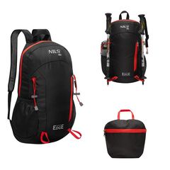 NILS CAMP NC1724 plecak turystyczny 22L lekki trekkingowy EDGE czarny, Kolor: czarny, 2 zdjęcie
