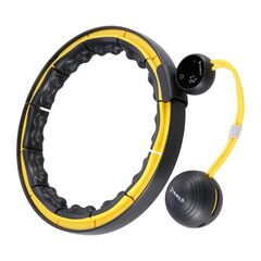HMS HHM21 HULA HOP BLACK/YELLOW Z MAGNESAMI, WYPUSTKAMI TPE I OBCIĄŻNIKIEM + LICZNIK, Kolor: czarny/żółty