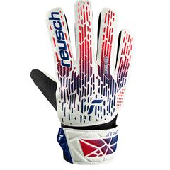 Rękawice bramkarskie dziecięce REUSCH Attrakt Starter Solid Junior biało-czerwone, Kolor: biały, Rozmiar: 5.5
