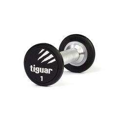 TIGUAR hantel PU treningowy ciężarek do ćwiczeń siłowych 1kg, Kolor: czarny, Waga: 1