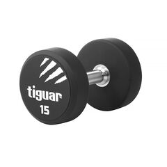 TIGUAR hantle treningowe ciężarek do ćwiczeń siłowych 15kg czarny, Kolor: czarny, Waga: 15