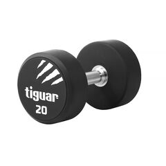 TIGUAR hantle treningowe ciężarek do ćwiczeń siłowych 20kg czarny, Kolor: czarny, Waga: 20