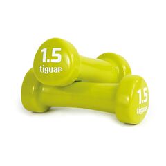 TIGUAR hantle do ćwiczeń fitness ciężarki 2x1,5kg zestaw zielone, Kolor: zielony, Waga: 1.5