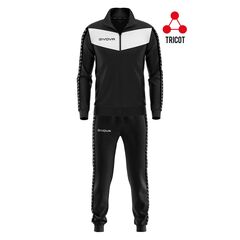 GIVOVA dres sportowy męski komplet bluza i spodnie Triacetato czarny/biały, Kolor: czarny, Rozmiar: XL