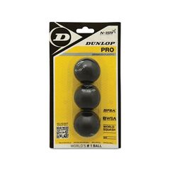 DUNLOP PRO 3-BALL BLISTER piłki do gry w squasha 3 sztuki czarne
