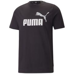 PUMA koszulka męska t-shirt bawełniany ESS+ 2 Col Logo Tee czarno/biała, Kolor: czarny/biały, Waga: 0.2, Rozmiar: L