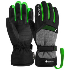 REUSCH FLASH rękawice narciarskie dziecięce z GORE-TEX czarne/zielone, Kolor: czarne, Waga: 0.2, Rozmiar: 5,5