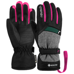 REUSCH FLASH rękawice narciarskie dziecięce z GORE-TEX czarne/różowe, Kolor: czarne, Waga: 0.2, Rozmiar: 5