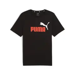 PUMA koszulka męska t-shirt bawełniany ESS+ 2 Col Logo Tee czarna/czerwona, Kolor: czarny/czerwony, Waga: 0.2, Rozmiar: L
