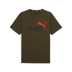 PUMA koszulka męska t-shirt bawełniany ESS+ 2 Col Logo Tee khaki, Kolor: khaki, Waga: 0.2, Rozmiar: S