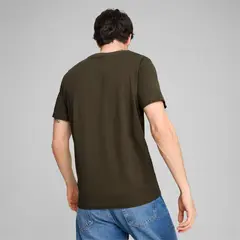 PUMA koszulka męska t-shirt bawełniany ESS+ 2 Col Logo Tee khaki, Kolor: khaki, Waga: 0.2, Rozmiar: S, 5 zdjęcie