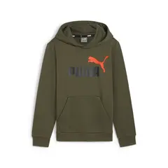 PUMA bluza dziecięca bawełniana z kapturem ESS 2 Col Big Logo Hoodie zielona, Kolor: zielony, Waga: 0.4, Rozmiar: 140