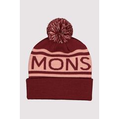 Mons Royale Czapka Unisex PomPom Logo Wine / Dusty Pink