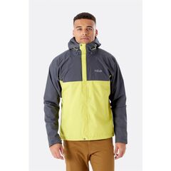 Rab Kurtka membranowa męska Downpour Eco Jacket szaro-żółta, Waga: 1, Rozmiar: S