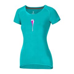 Ocun - Koszulka damska Raglan T - cubism flower peacock blue, Kolor: niebieski, Waga: 1, Rozmiar: XS
