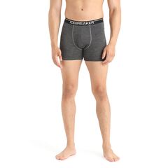 Icebreaker Bokserki męskie Mens Anatomica Boxers Gritstin Heather, Kolor: szary, Waga: 0.5, Rozmiar: S