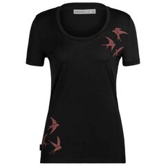 Icebreaker Koszulka damska merino W Tech Lite II Scoop Shapes czarna, Kolor: czarny, Waga: 0.5, Rozmiar: XS