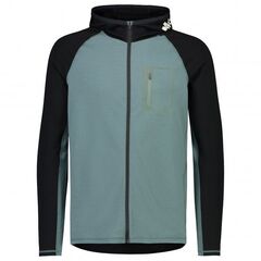 Mons Royale Bluza męska merino Traverse Full Zip Hood-Burnt zielono-czarna, Waga: 1.5, Rozmiar: M