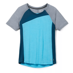Smartwool Koszulka damska rowerowa Merino Sport 120 Mountain Bike Short niebieska, Kolor: szary, Waga: 0.5, Rozmiar: L