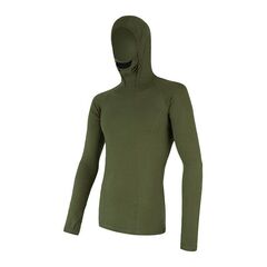 SENSOR Bluza z kapturem męska MERINO DF zielona, Kolor: zielony, Waga: 0.5, Rozmiar: XXL