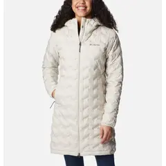 Kurtka płaszcz puchowy damski Columbia Delta Ridge Long Down Jacket beżowy, Kolor: czarny, Waga: 1, Rozmiar: S