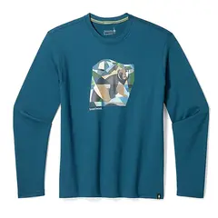 Smartwool Koszulka unisex Bear Country Graphic Long Sleeve Tee -Twilight Blue, Kolor: niebieski, Waga: 1, Rozmiar: XS