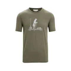 Icebreaker Koszulka męska merino M Tech Lite II SS Tee Polar Paddle - Loden, Kolor: zielony, Waga: 0.99, Rozmiar: S