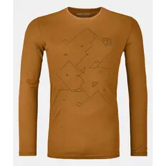 Ortovox Koszulka męska 185 Merino Tangram pomarańczowa, Kolor: inny, Waga: 0.8, Rozmiar: M