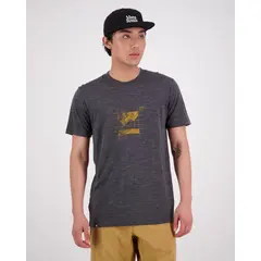 Mons Royale Koszulka męska M Zephyr Merino Cool T-Shirt Logo - Grid Smoke, Kolor: szary, Waga: 0.5, Rozmiar: S