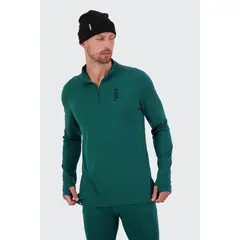 Mons Royale Koszulka męska merino Cascade 1/4 Zip zielona, Kolor: zielony, Waga: 1, Rozmiar: M