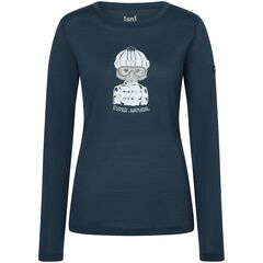 Super.Natural koszulka damska merino LS Snow Cat granatowa, Kolor: niebieski, Waga: 0.5, Rozmiar: L