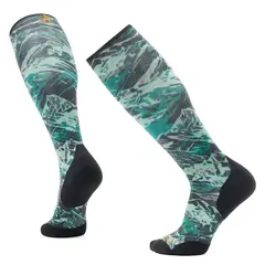 Smartwool Skarpetki skitourowe unisex Ski Green Slopes Print, Kolor: zielony, Waga: 0.5, Rozmiar: M (38-41)
