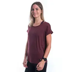 Sensor Koszulka damska Merino Air Traveller Tee SS - port red, Kolor: czerwony, Waga: 0.5, Rozmiar: L, 4 zdjęcie