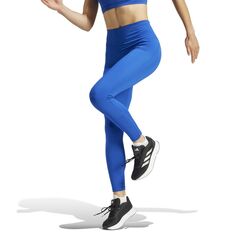 ADIDAS legginsy treningowe getry damskie sportowe Adizero IT1471 niebieskie, Kolor: niebieski, Waga: 0.2, Rozmiar: M, 2 zdjęcie