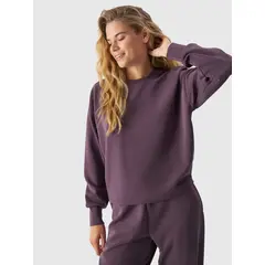 4F bluza bawełniana damska bez kaptura F1342 fioletowa, Kolor: fioletowy, Rozmiar: XS