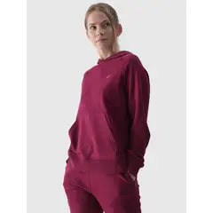4F bluza dresowa damska z kapturem F1468 fioletowa, Kolor: fioletowy, Rozmiar: S