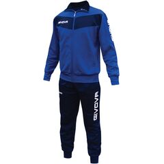GIVOVA dres sportowy męski komplet bluza i spodnie TR018 czarny/zielony, Kolor: niebieski, Rozmiar: 2XL