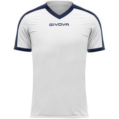 GIVOVA koszulka sportowa męska t-shirt treningowy MAC04 biała, Kolor: biało-granatowy, Rozmiar: 2XL