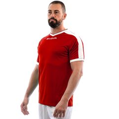 GIVOVA koszulka sportowa męska t-shirt treningowy MAC04 czerwona, Kolor: czerwono-biały, Rozmiar: S, 2 zdjęcie