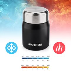 METEOR termos turystyczny obiadowy z łyżeczką czarny 500 ml, 3 zdjęcie