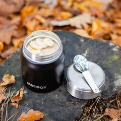 METEOR termos turystyczny obiadowy z łyżeczką czarny 500 ml, 6 zdjęcie