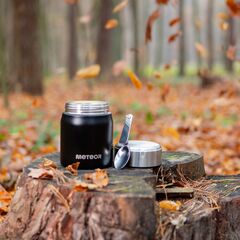 METEOR termos turystyczny obiadowy z łyżeczką czarny 500 ml, 4 zdjęcie