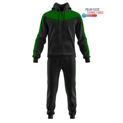 GIVOVA dres meski sportowy bluza i spodnie komplet TT013 czarny/zielony, Kolor: zielony, Rozmiar: L