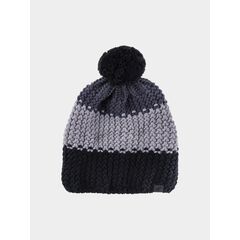 4F czapka bawełniania dziecięca z pomponem M432 czarna, Kolor: czarny, Rozmiar: one size